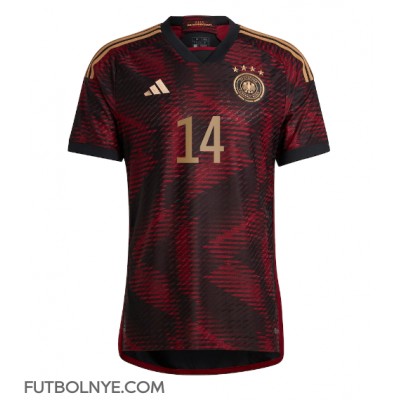 Camiseta Alemania Jamal Musiala #14 Visitante Equipación Mundial 2022 manga corta